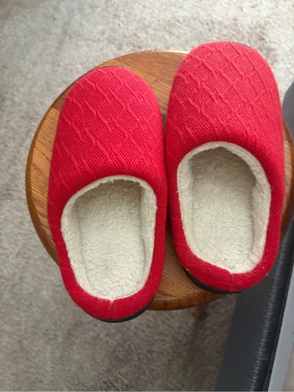 Women Red Cozy Slip-On Slippers